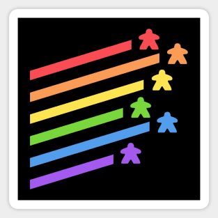 Rainbow Meeples Board Games Addict Magnet